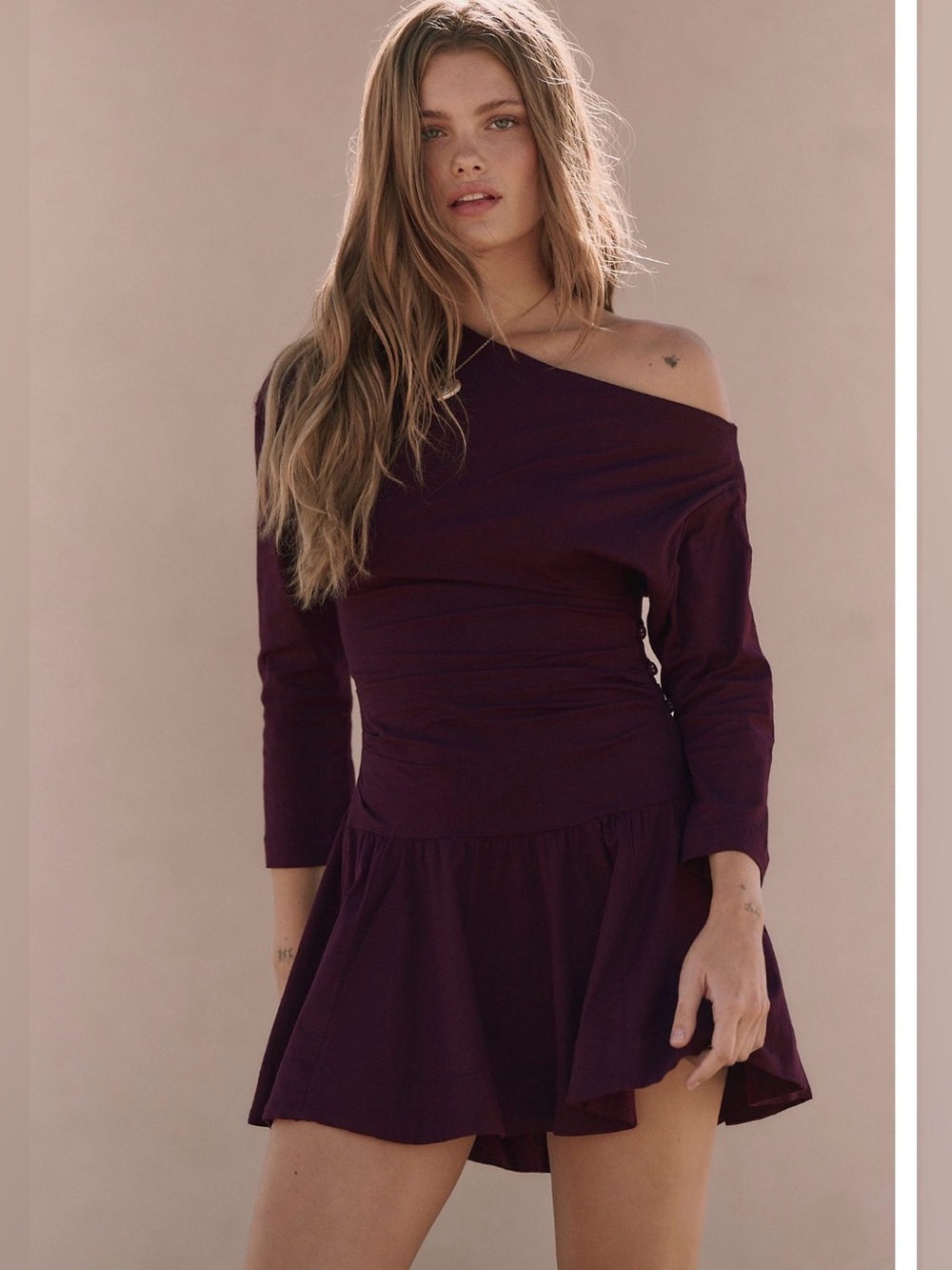 Free People Junie Drop Waist Mini Dress